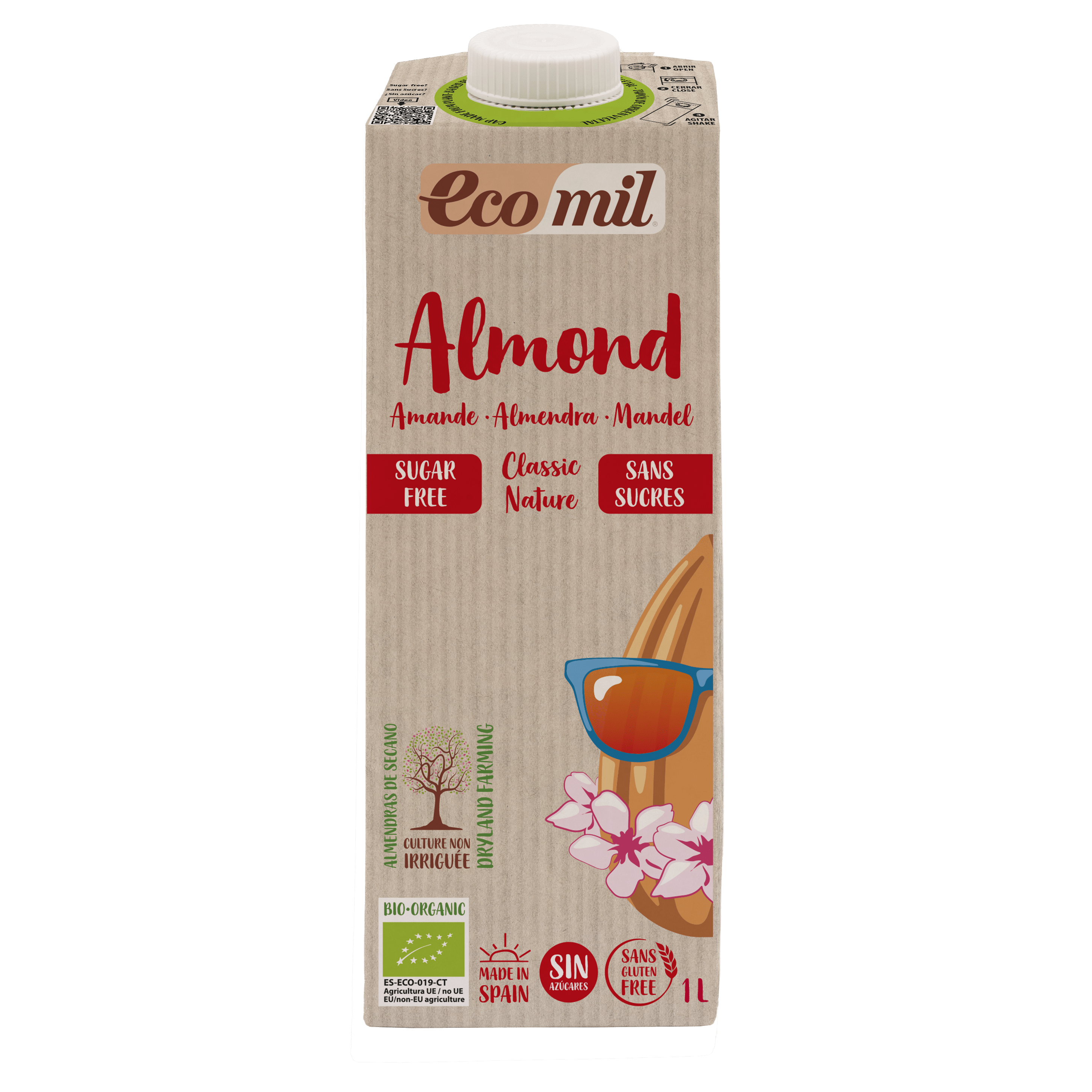 Ecomil Ecomil Almond milk Classic sugar-free Bio 1 L - Ecomil