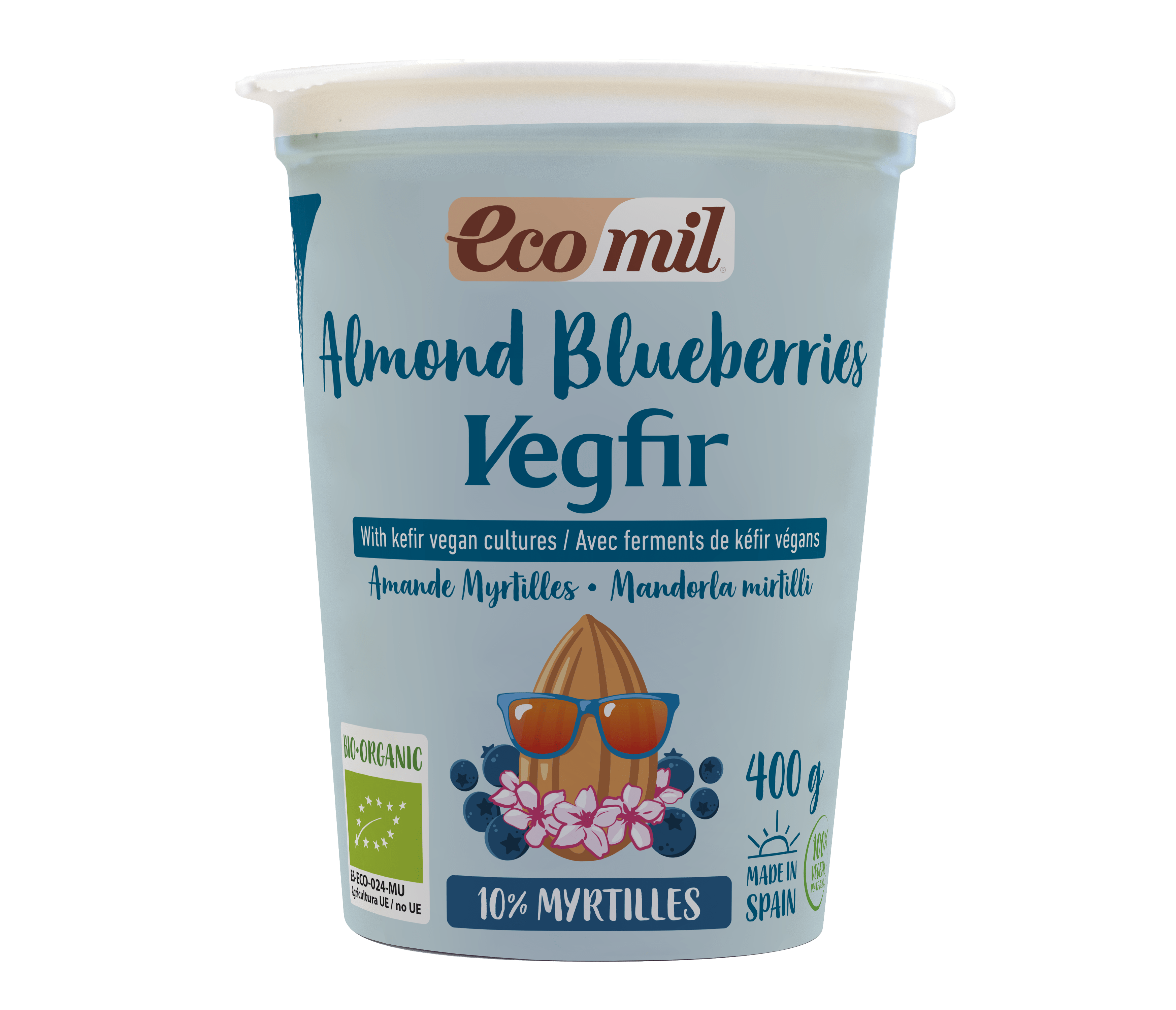 197052 Ecomil Kefir Almond Blueberries 400 g