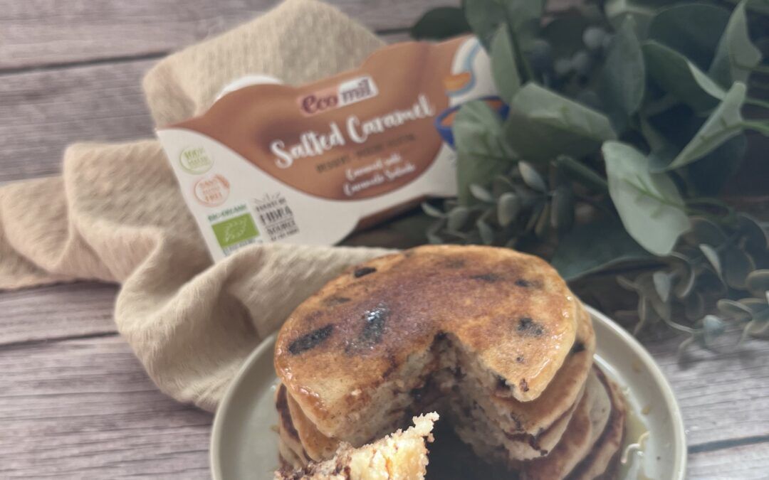 Vegan pancakes de caramelo salado sin gluten